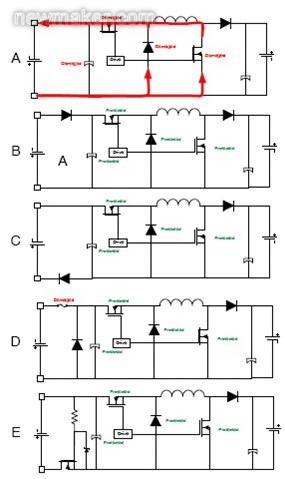 反極性的輸入端連接
