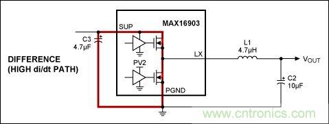 圖3:OUT2交流路徑的差別