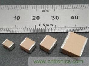 StackiCap的各規格產品尺寸：1812，2220，2225和3640