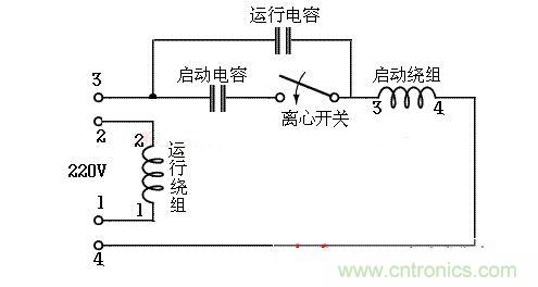雙值電容異步電動(dòng)機(jī)倒順接線(xiàn)圖