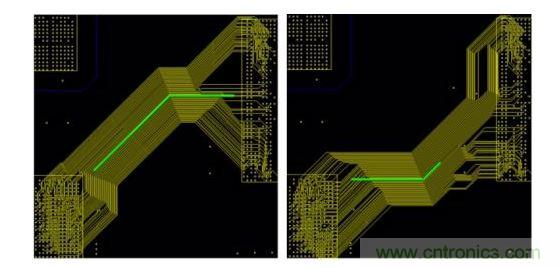 這是一個使用已打包布線樣式的示例。布線的方向由設計師的草圖來決定。