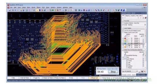 秒表顯示從繪制草圖到完成此復雜布局花費了不到五分鐘。