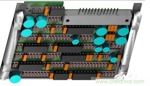 F-16戰斗機的雷達干擾裝置PCB，在所有的零組件下方有一個鋁制散熱器；千萬別讓機械工程師為了散熱器設計而自作主張布局PCB，以免犧牲電子能。