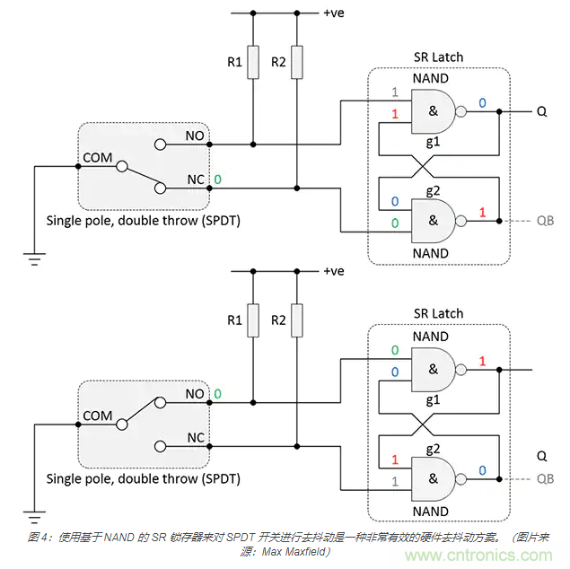 當軟件去抖動不合適時，如何實現(xiàn)開關(guān)和繼電器硬件去抖動？